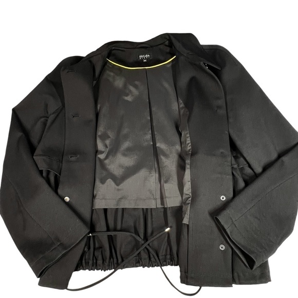 ESCADA SPORT Black Peplum Lined Drawstring Jacket Top Women's Size L EU42 - Picture 12 of 16
